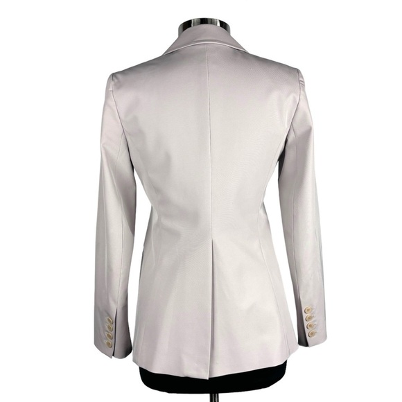 THEORY BEIGE NOTCHED COLLAR DOUBLE BUTTON DOWN STRETCH BLAZER JACKET - Picture 4 of 15